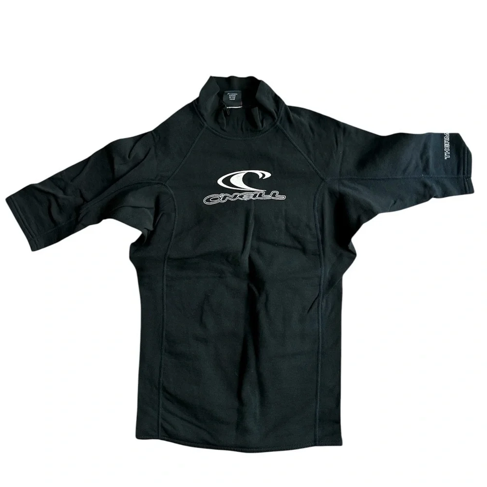 O'Neill Black Short Sleeve Swim Rash Guard Small